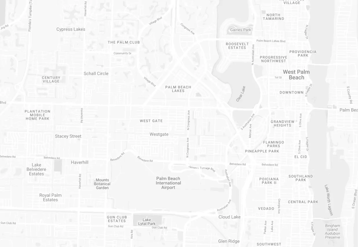 Map Of West Palm Beach Area | Felice Trial Attorneys