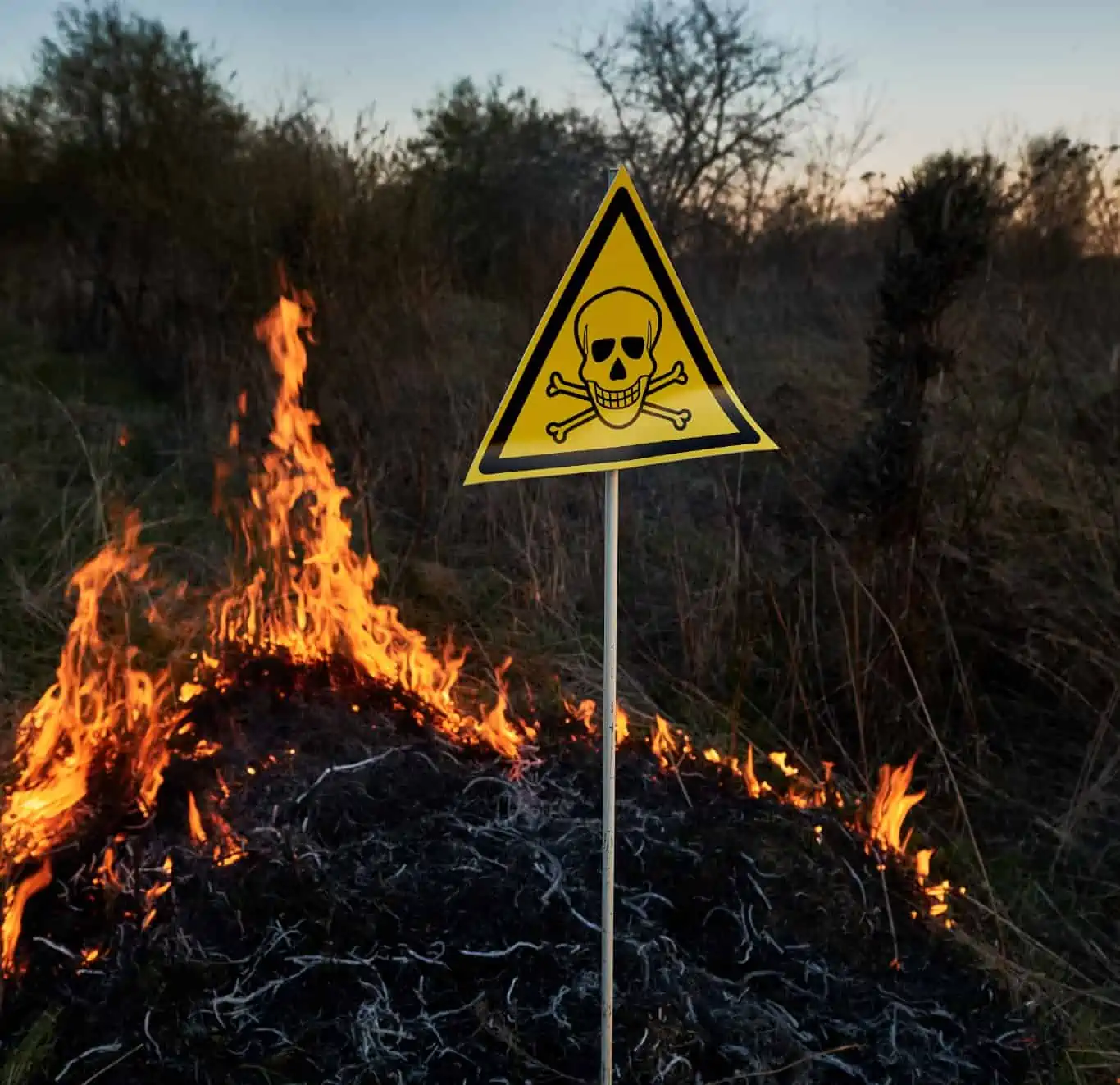 Warning Sign And Bushes On Fire | Felice Trial Attorneys