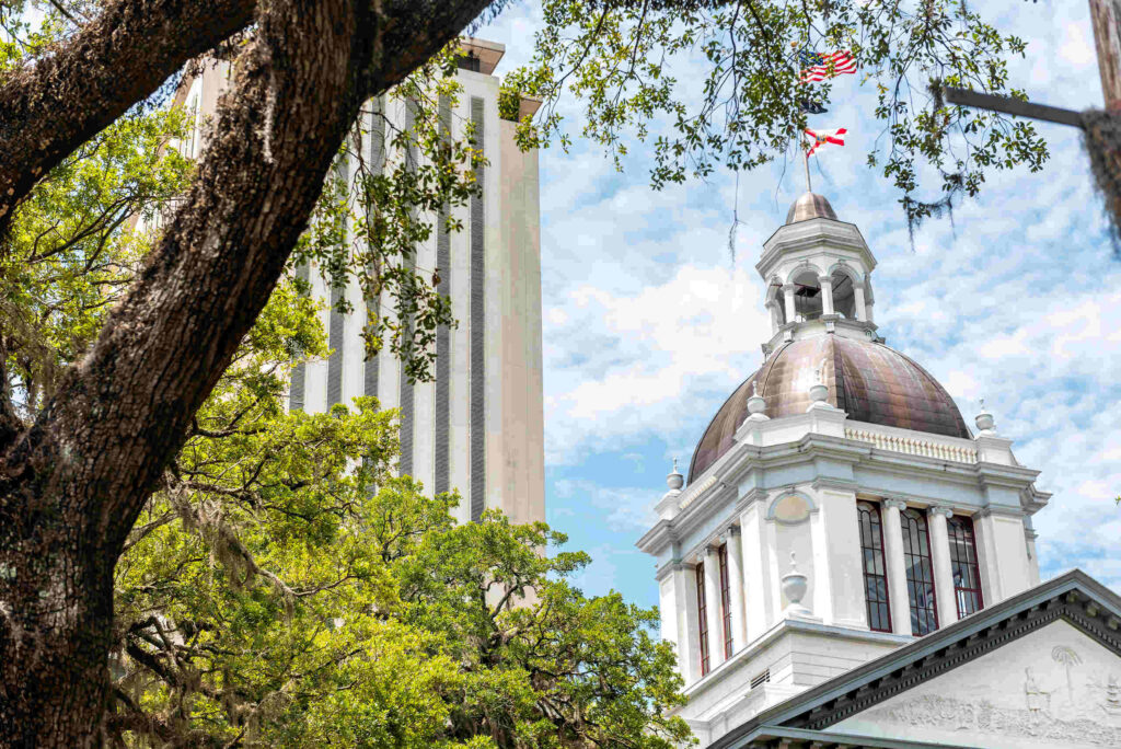 A detailed look at the seat of Florida's government, symbolizing the strict legal frameworks and deadlines that personal injury victims must follow when filing claims for poor maintenance of public roads.
